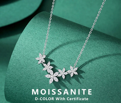 Flowers Design Moissanite Necklace