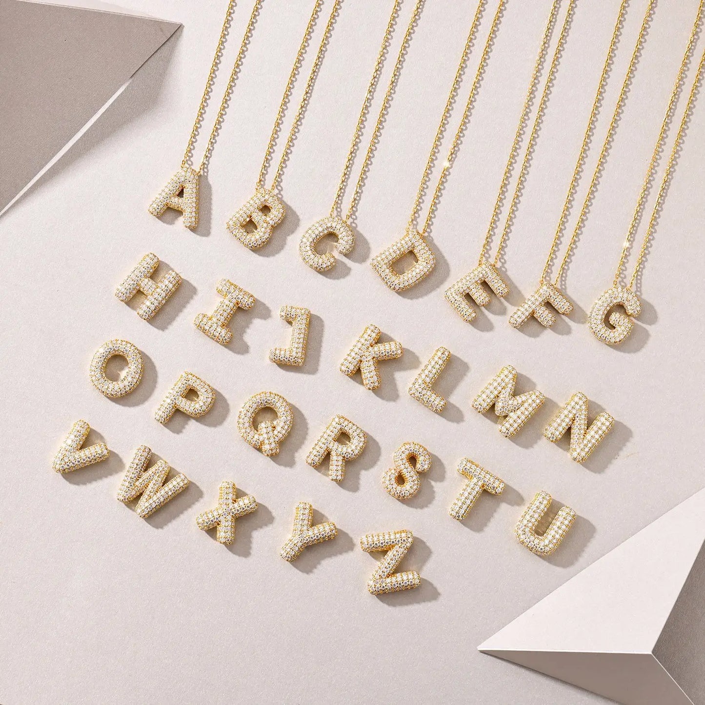 Moissanite Bubble Letter Necklace - Christmas Gift
