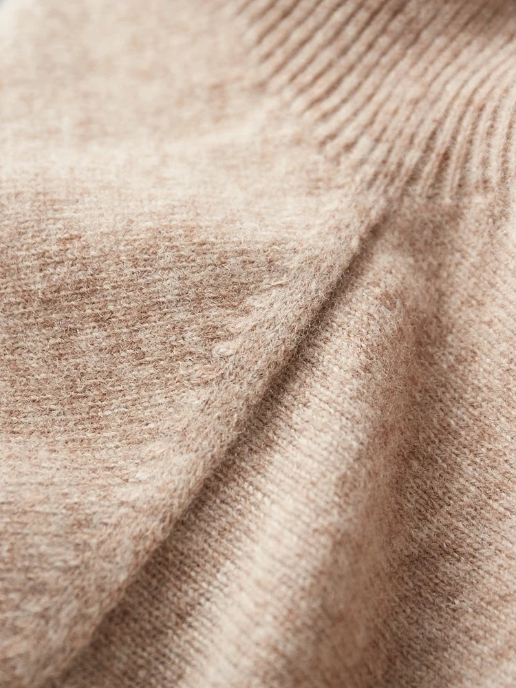 Men's 100% Merino Wool Mock Neck Pullover – Luxury Knit Sweater