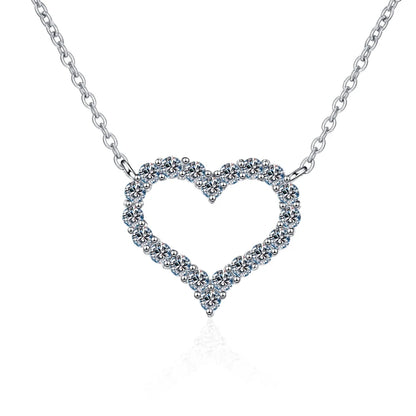 Heart Shape Moissanite Pendant Necklace - Valentine's Gift For Her
