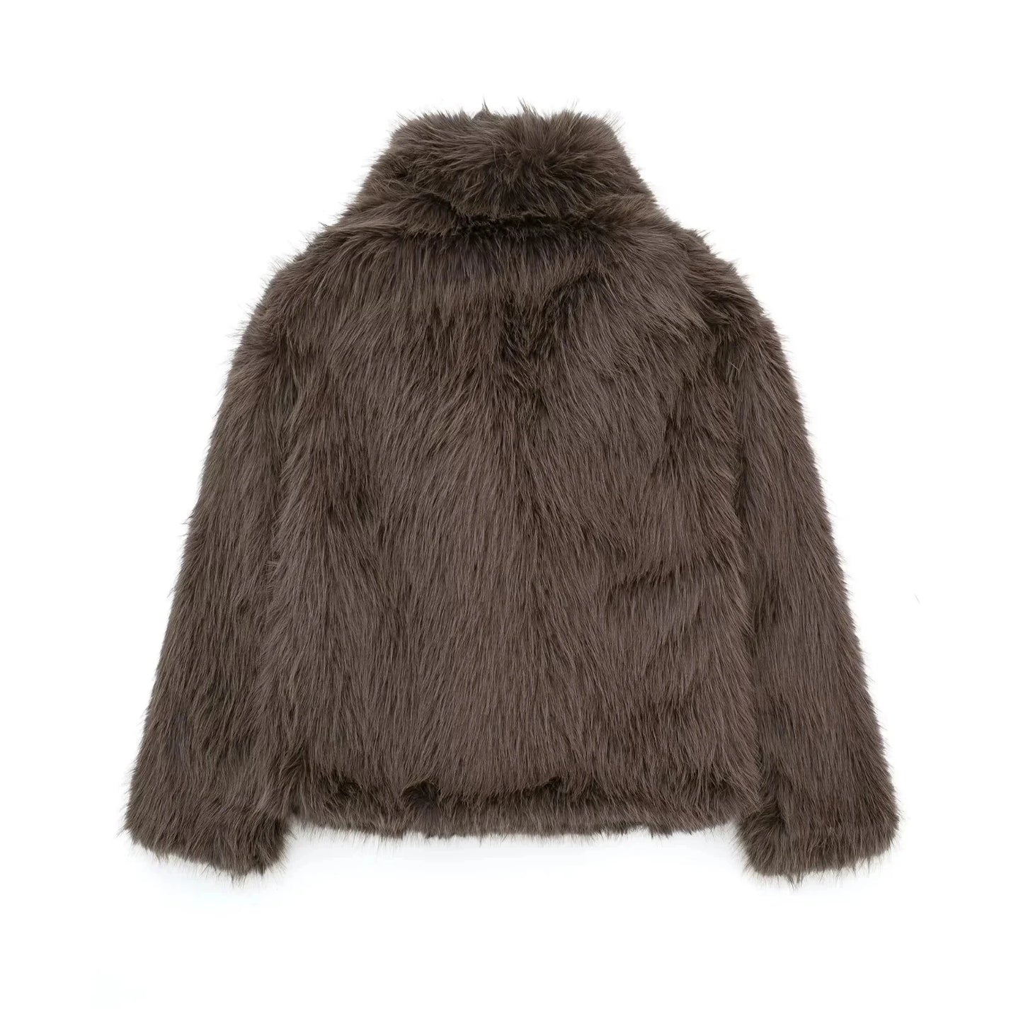 Women's Loose Fur Coat - Medium Length Oversize Fur Coat