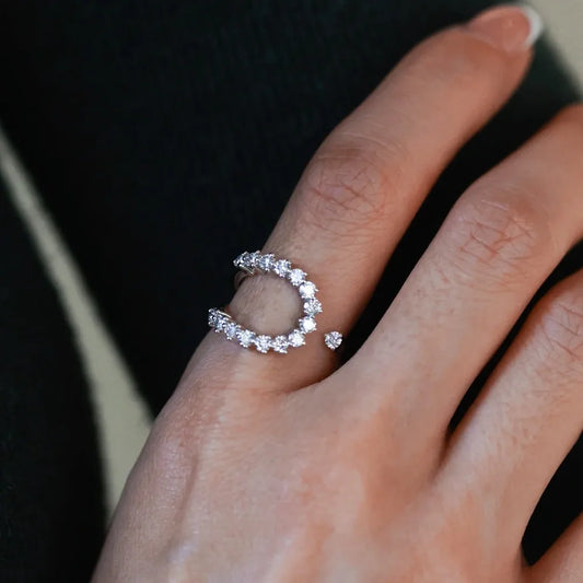 Open Design Moissanite Pinky Ring