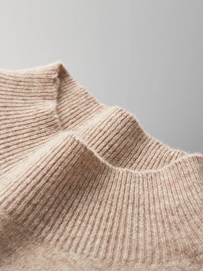 Men's 100% Merino Wool Mock Neck Pullover – Luxury Knit Sweater