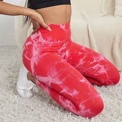 Marble High Waist Tummy Control Booty Lifting Workout Tights