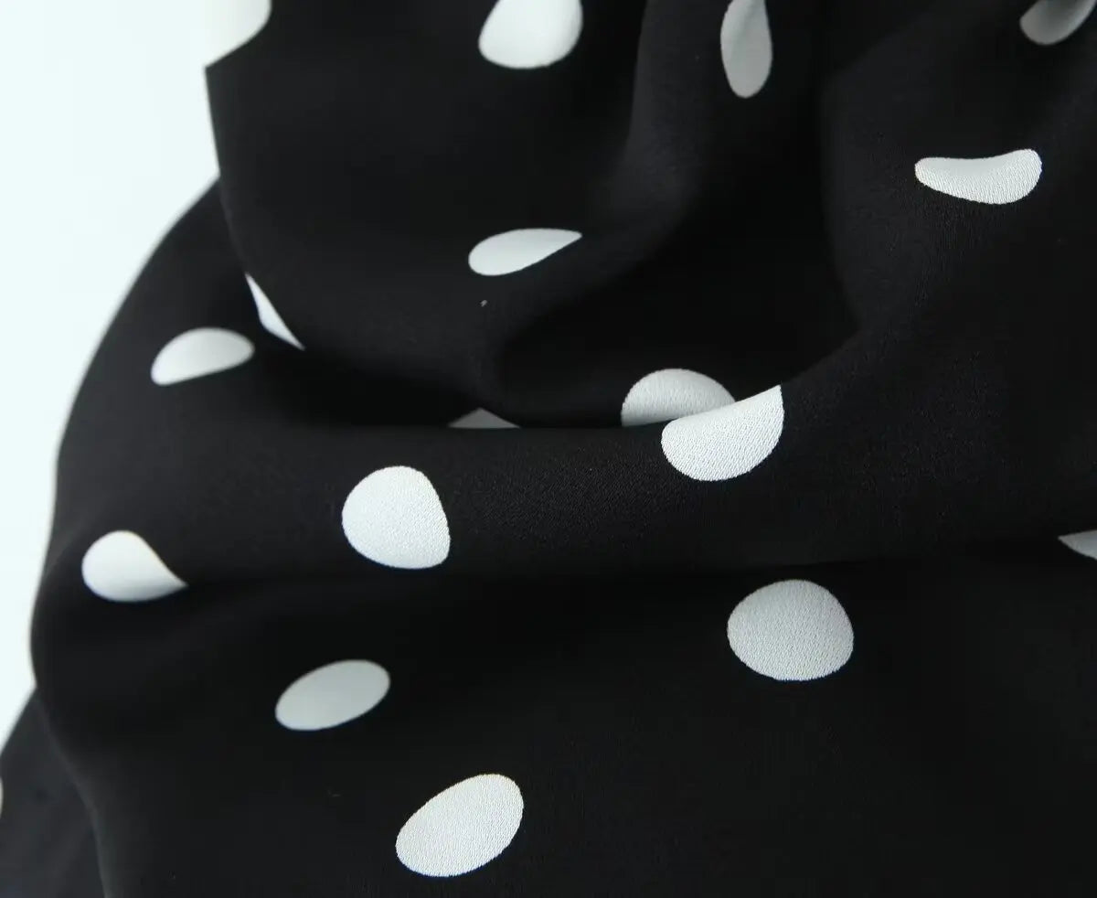 Polka Dots Cropped Top and Side Slits High Waist Skirt Set