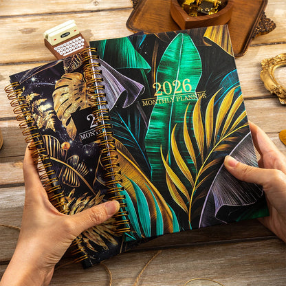 Tree Leaves Design 2026 Weekly / Monthly Planner - A5 Agenda with Stickers