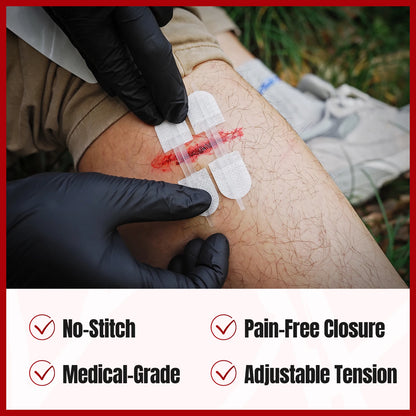 Rhino Rescue Zip-Stitch Wound Kit | Needle-Free Laceration Closure strips