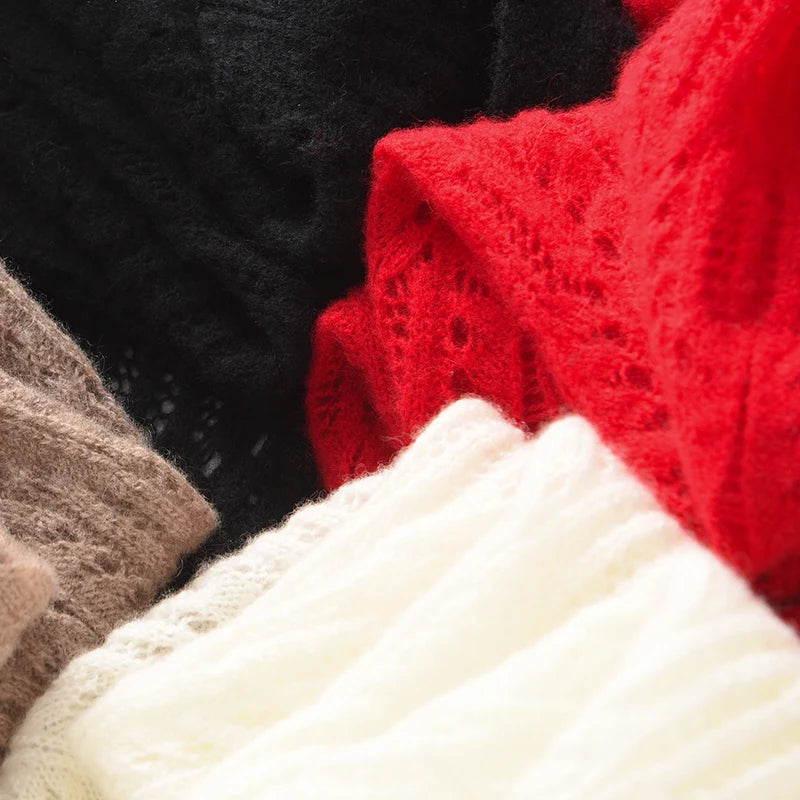 100% Pure Cashmere Knitted Shawl Cape