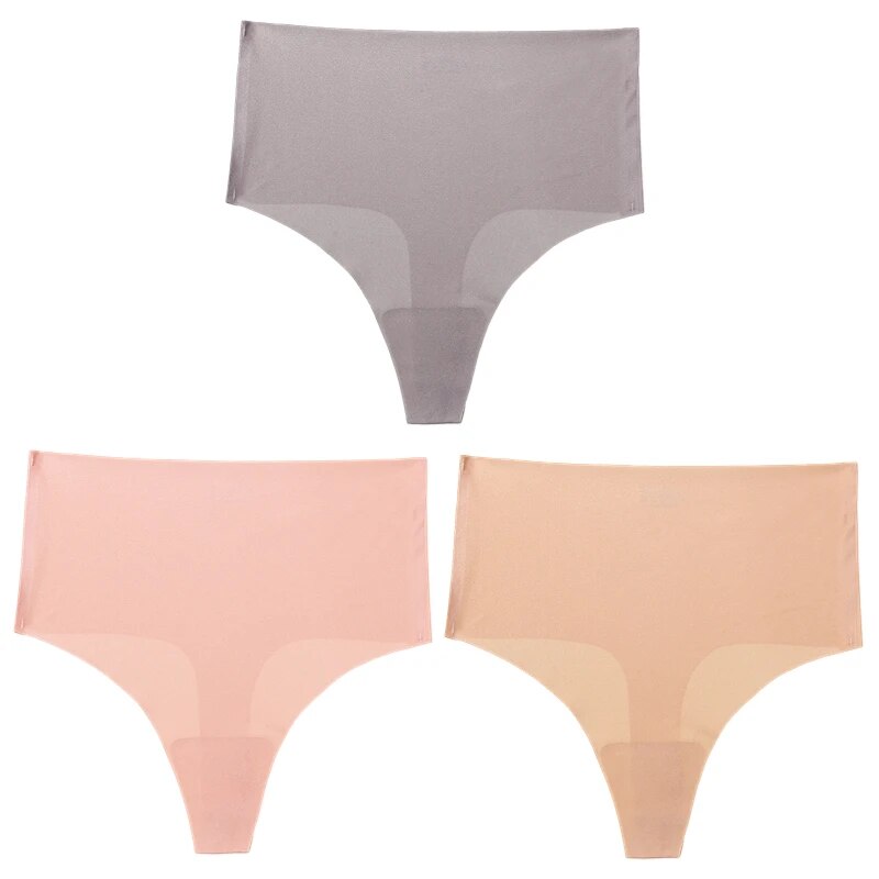 High Waist 3Pcs G-String Seamless Panties Set