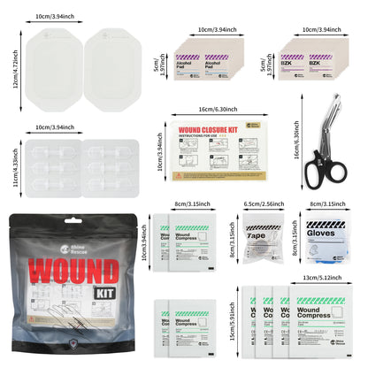 Rhino Rescue Zip-Stitch Wound Kit | Needle-Free Laceration Closure strips