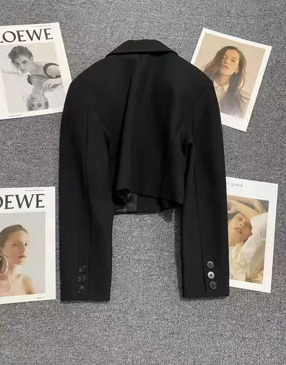 Cropped Single Button Blazer For Women