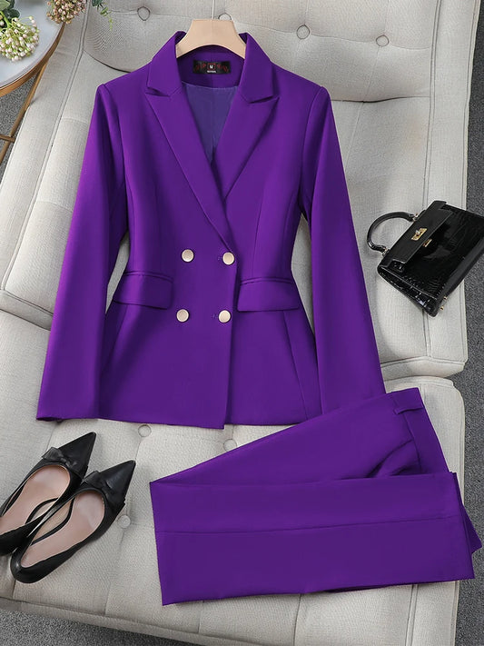 Formal 4 Buttons Blazer and Trousers Suit