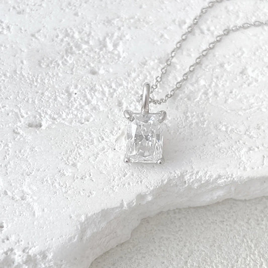 Radiant Cut Moissanite Gold Plated Necklace