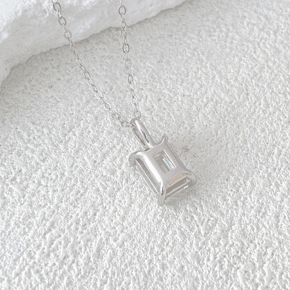 Emerald Cut Moissanite 18K Gold Plated Necklace - Christmas Gift