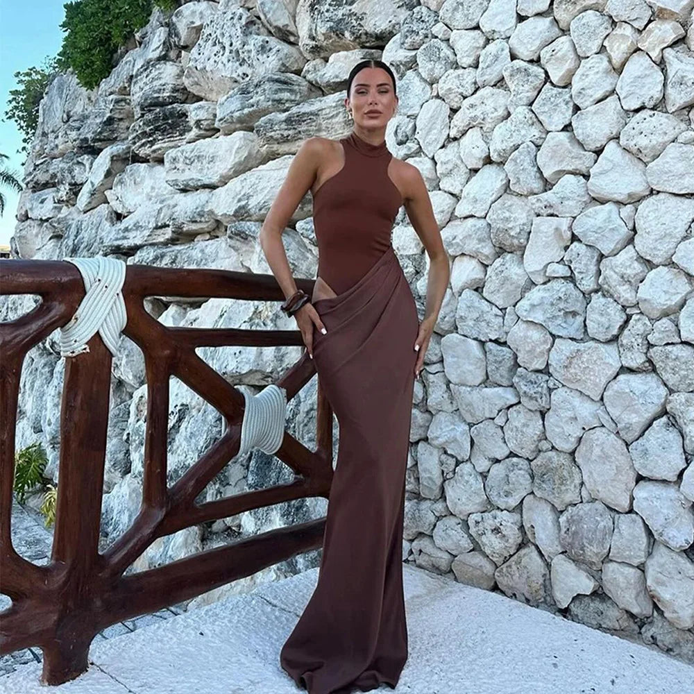 Sleeveless Cut-Out Floor-Length Dress