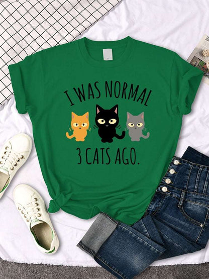 I Was Normal 3 Cats Ago Women's Oversized T-Shirt