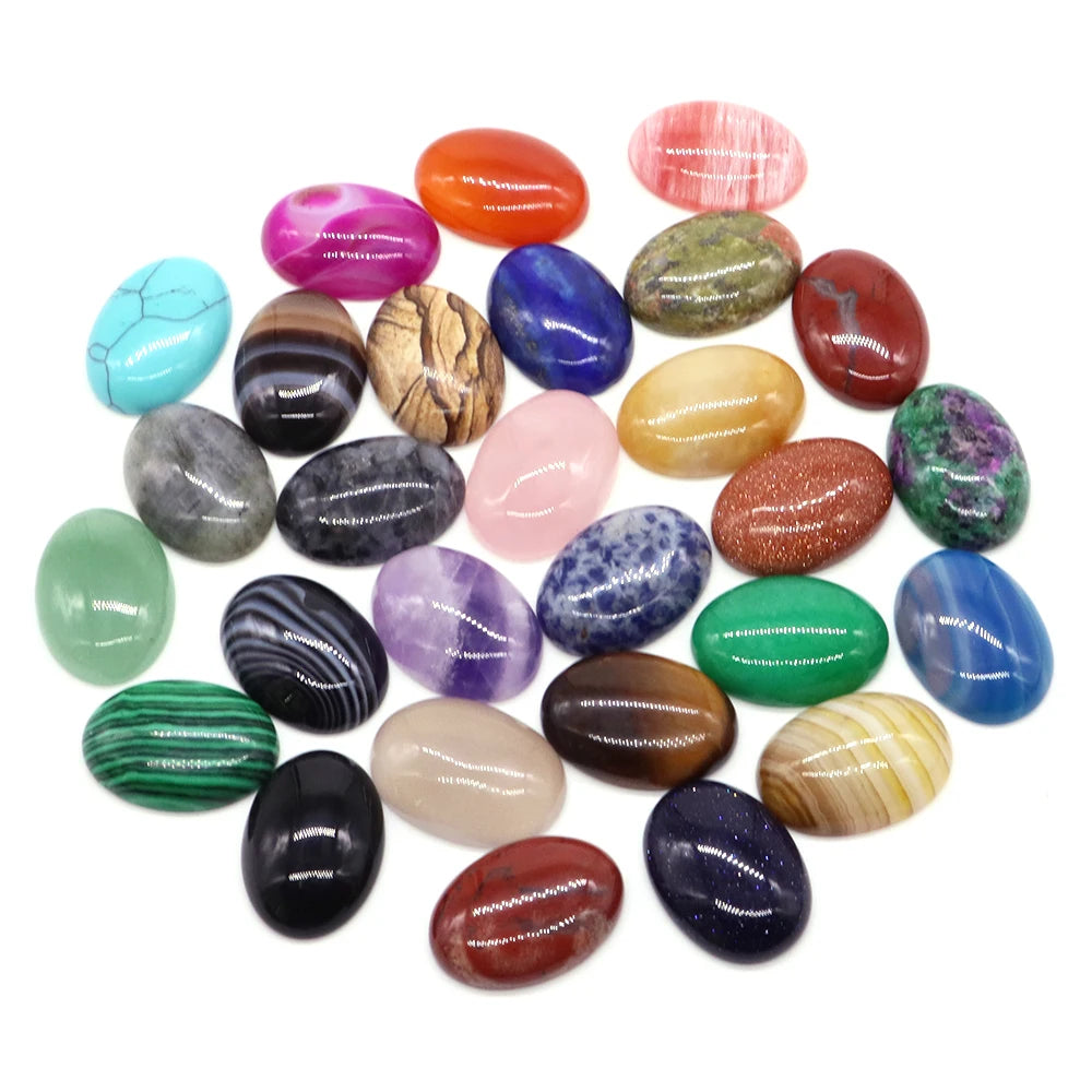 5pcs Oval Cabochon Loose Beads Set