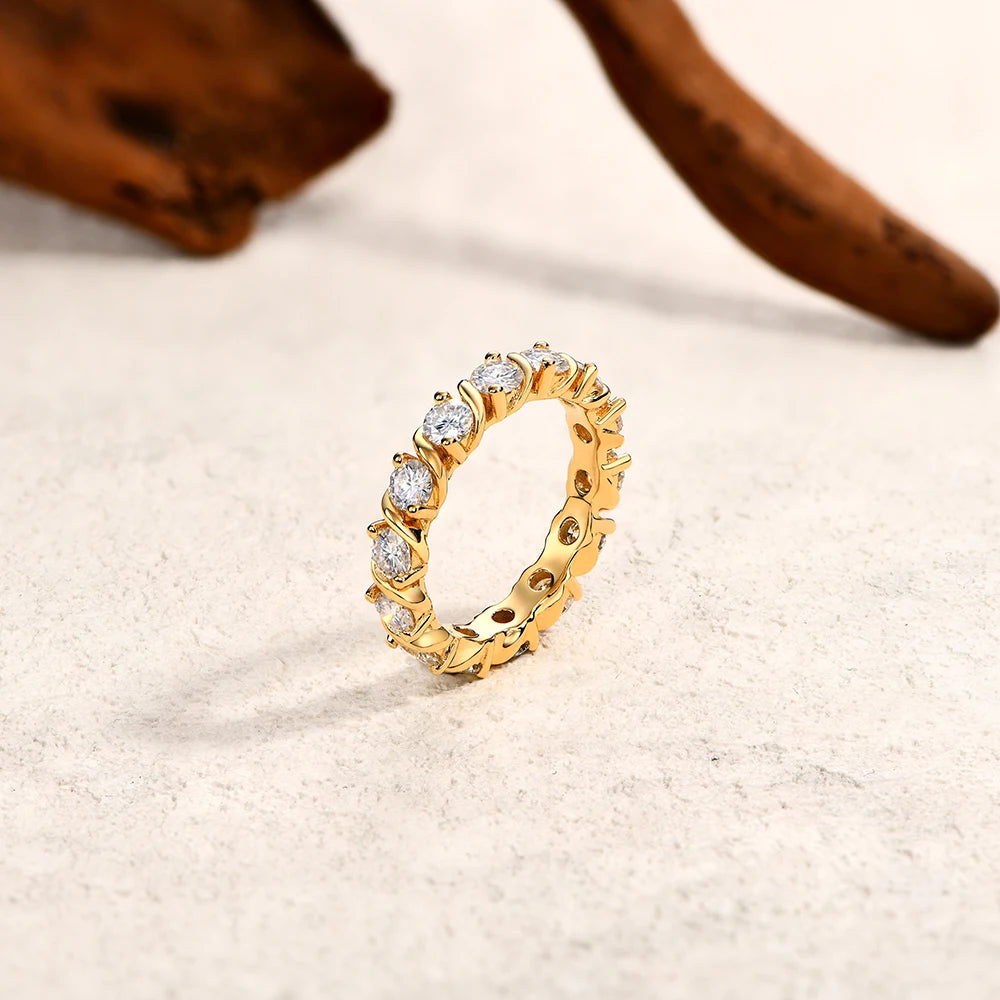 Moissanite Wedding Band Ring - Gift For Her