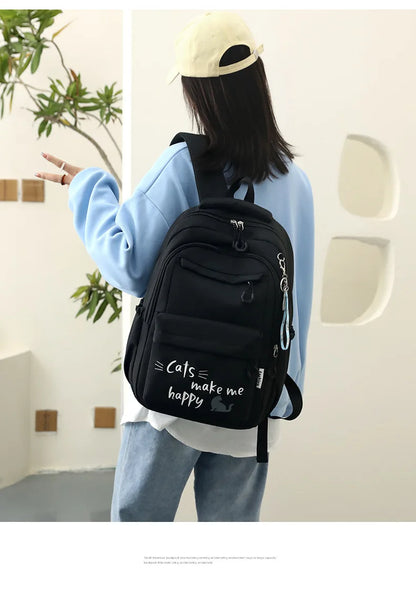 Large Capacity Teenage Girls School Waterproof Backpack