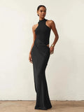 Sleeveless Cut-Out Floor-Length Dress