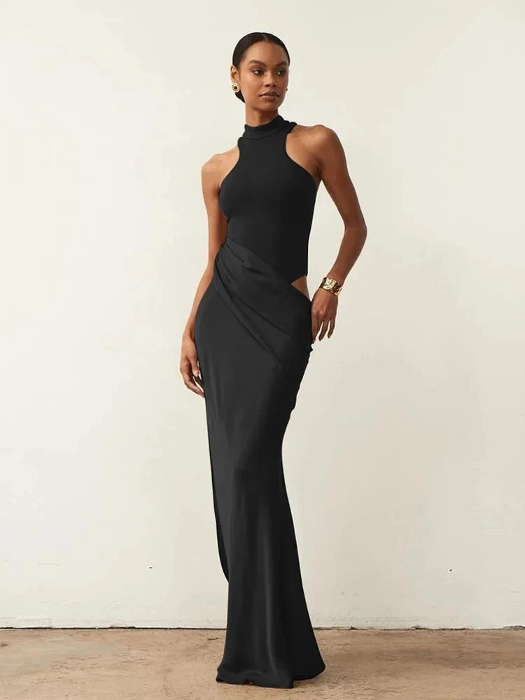 Sleeveless Cut-Out Floor-Length Dress