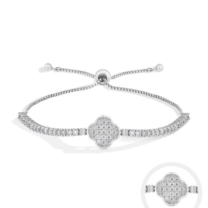 Clover Adjustable Moissanite Tennis Bracelet - Women's Gift