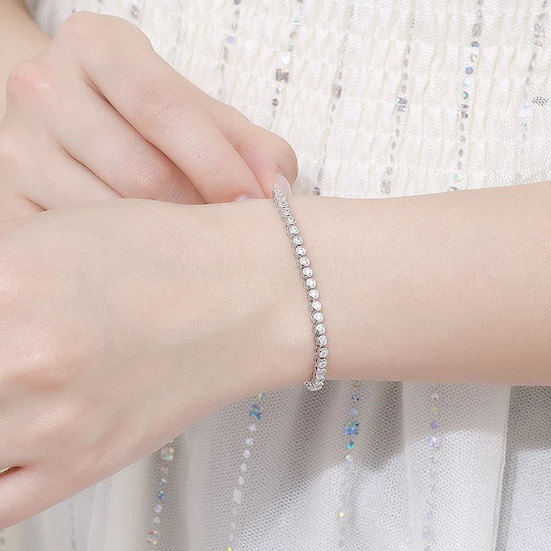 Round Cut Moissanite Tennis Bracelet
