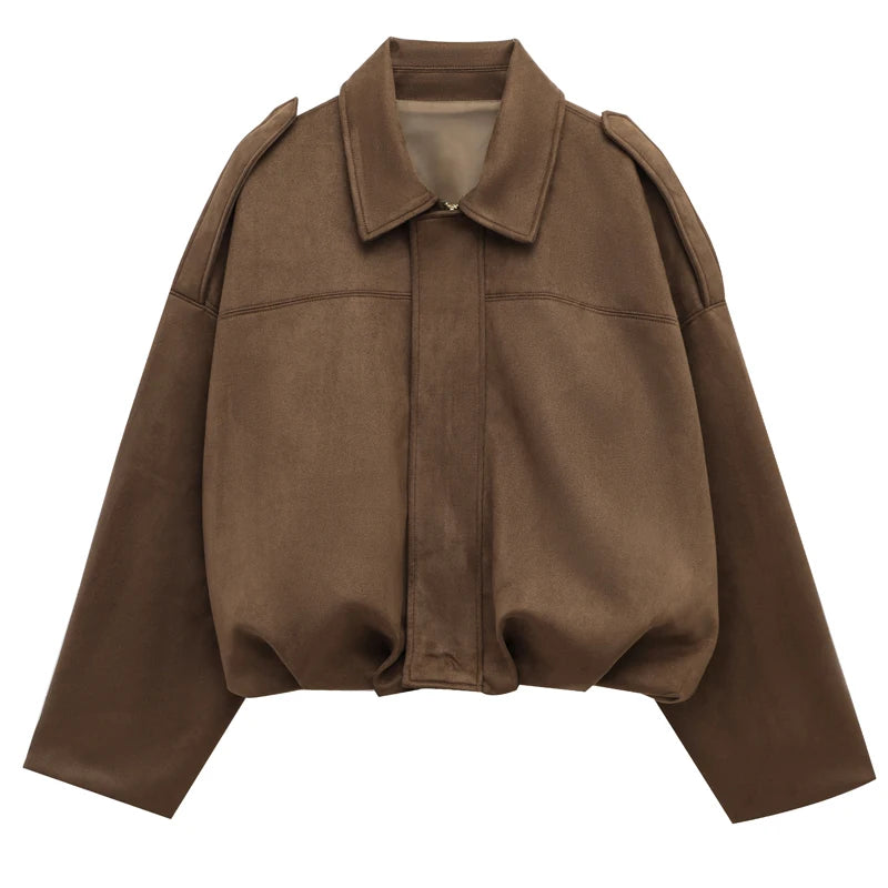 Women's Suede Bomber Jacket