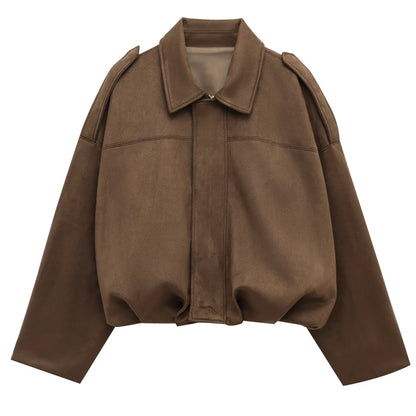 Women's Suede Bomber Jacket