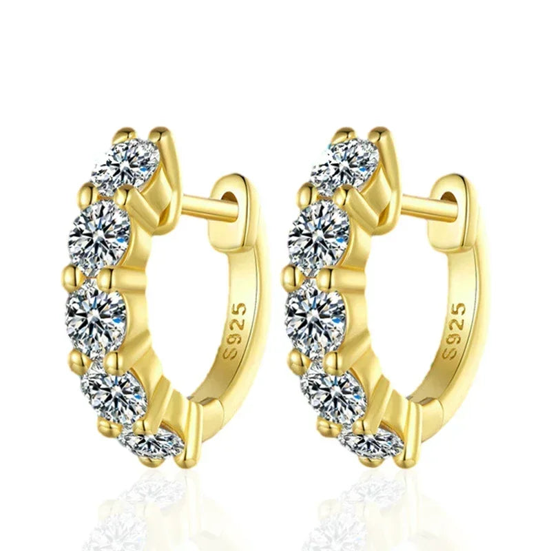 Gold Plated Moissanite Mini Hoop Earrings