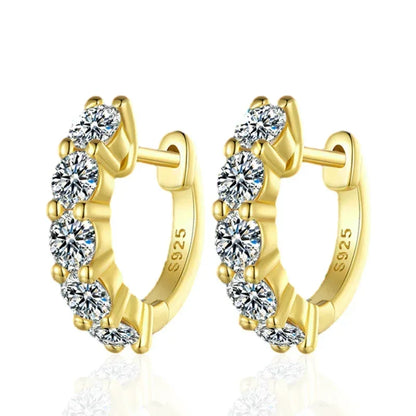 Gold Plated Moissanite Mini Hoop Earrings