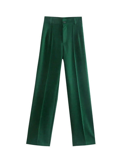 High Waist Straight Leg Tailored Trousers