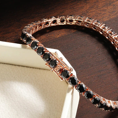 Black Moissanite Tennis Bracelet GRA Certified
