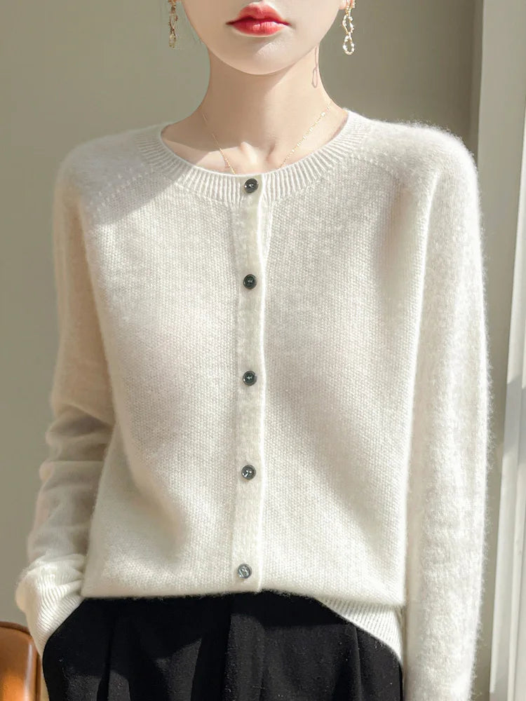 100% Merino Wool Women’s Basic Cardigan