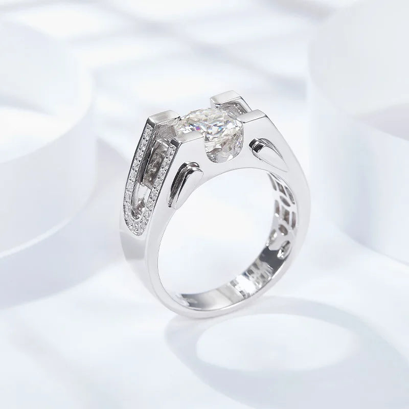 Moissanite Diamond Men's Wedding Ring