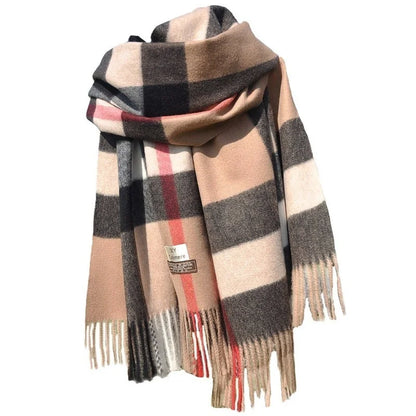 Cashmere Plaid Winter Scarf