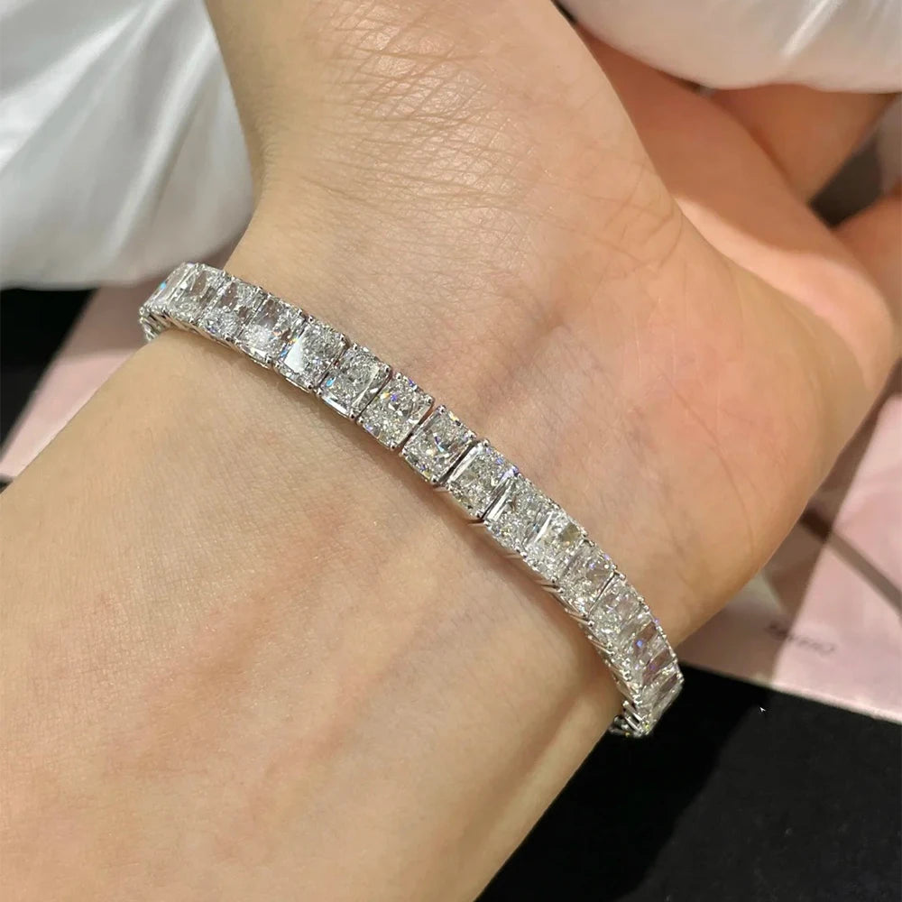 Radiant Cut Moissanite Tennis Bracelet - Anniversary Gift