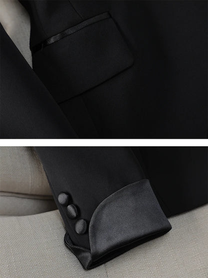 Satin Detail Women’s Formal Pant Suit