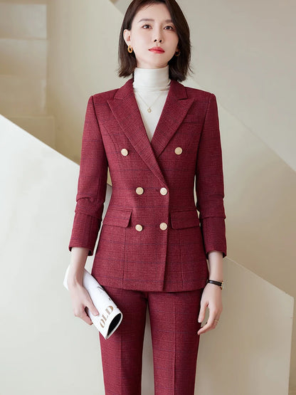 Plaid Formal Women's Suit