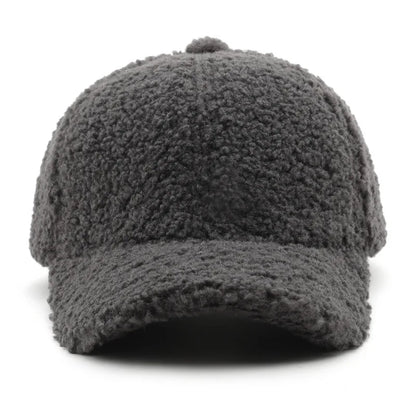 Autumn Winter Faux Lamb Wool Baseball Cap