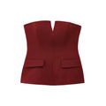 Strapless Blazer Design Crop Top