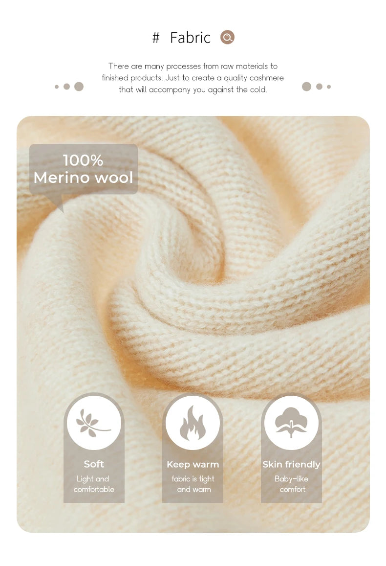 100% Merino Wool Knitted Wide-Leg Trousers
