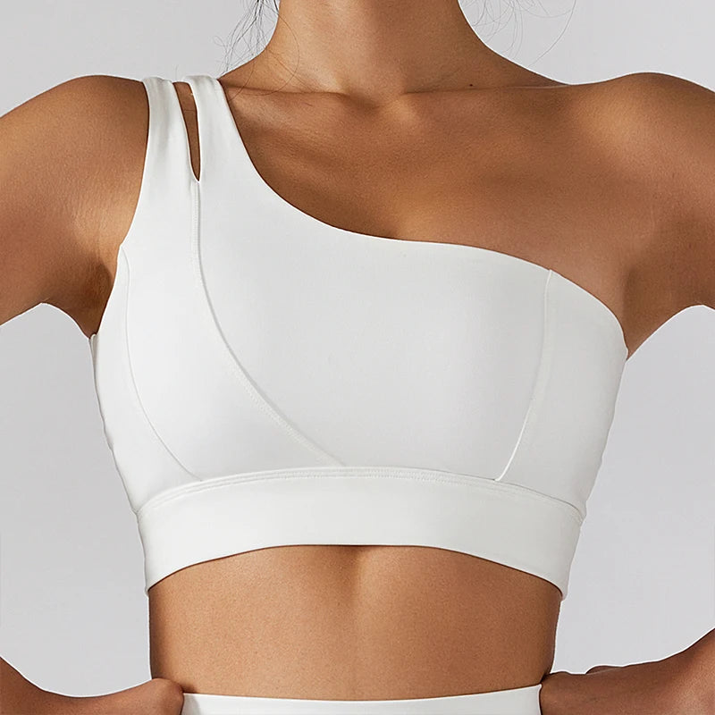 One Shoulder Double Straps Sports Top