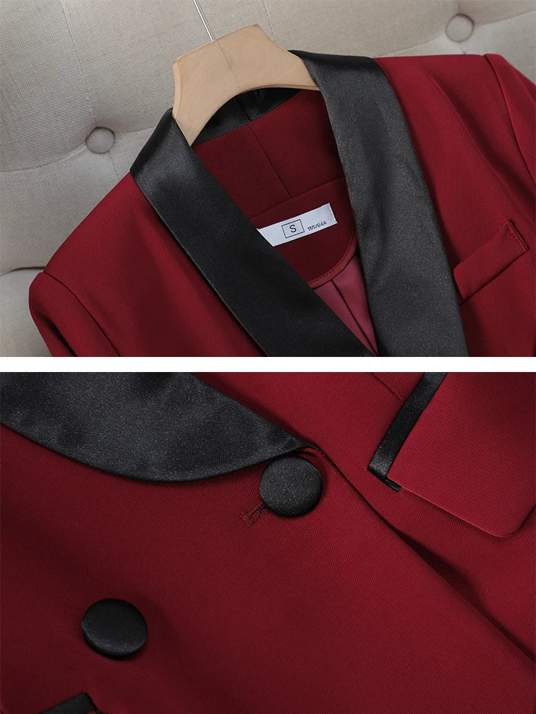 Satin Detail Women’s Formal Pant Suit
