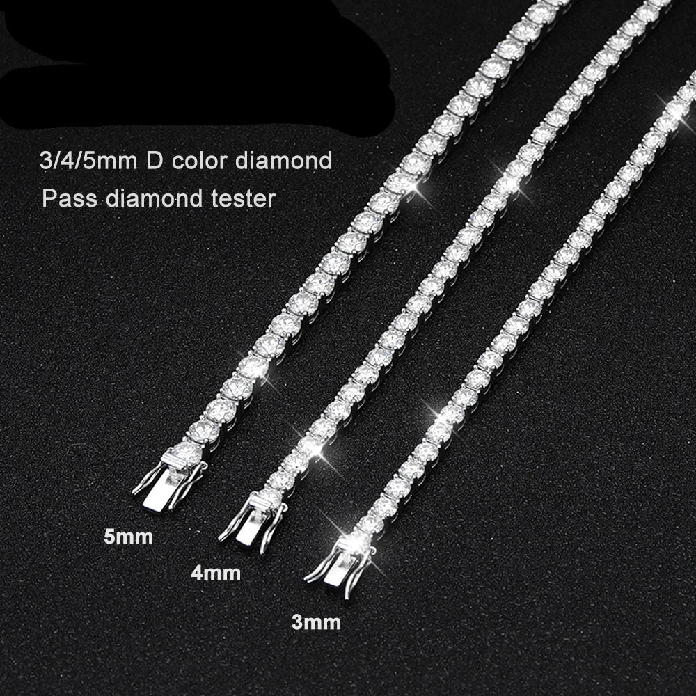 Moissanite Tennis Bracelet 18k White Gold Plated with GRA