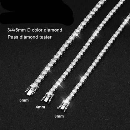 Moissanite Tennis Bracelet 18k White Gold Plated with GRA