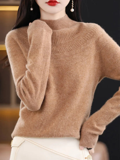 100% Merino Wool High Neckline Sweater