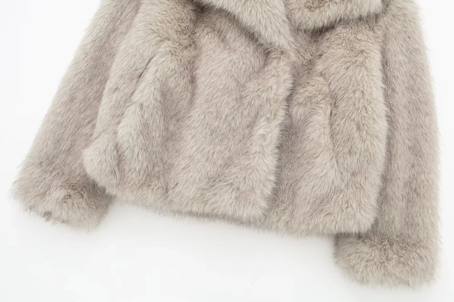 Women's Loose Fur Coat - Medium Length Oversize Fur Coat