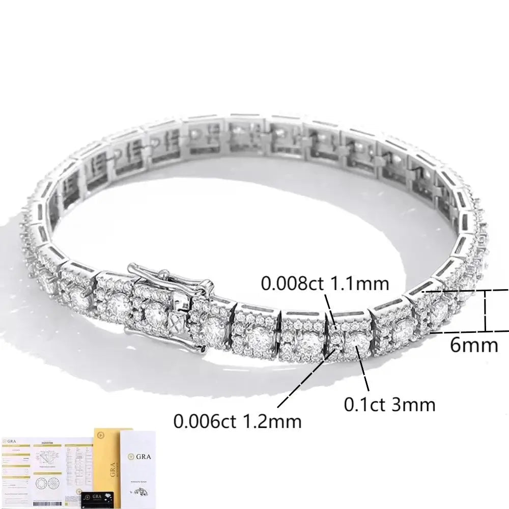 18K White Gold Plated Moissanite Tennis Bracelet - Anniversary Gift For Her