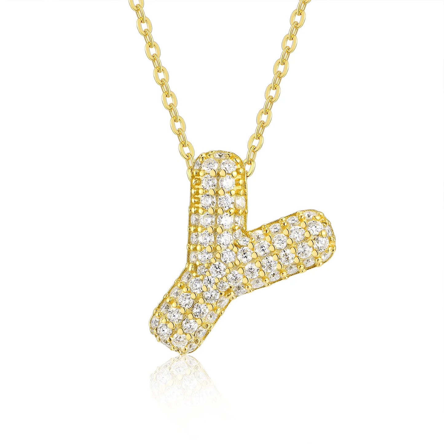 Moissanite Bubble Letter Necklace - Christmas Gift